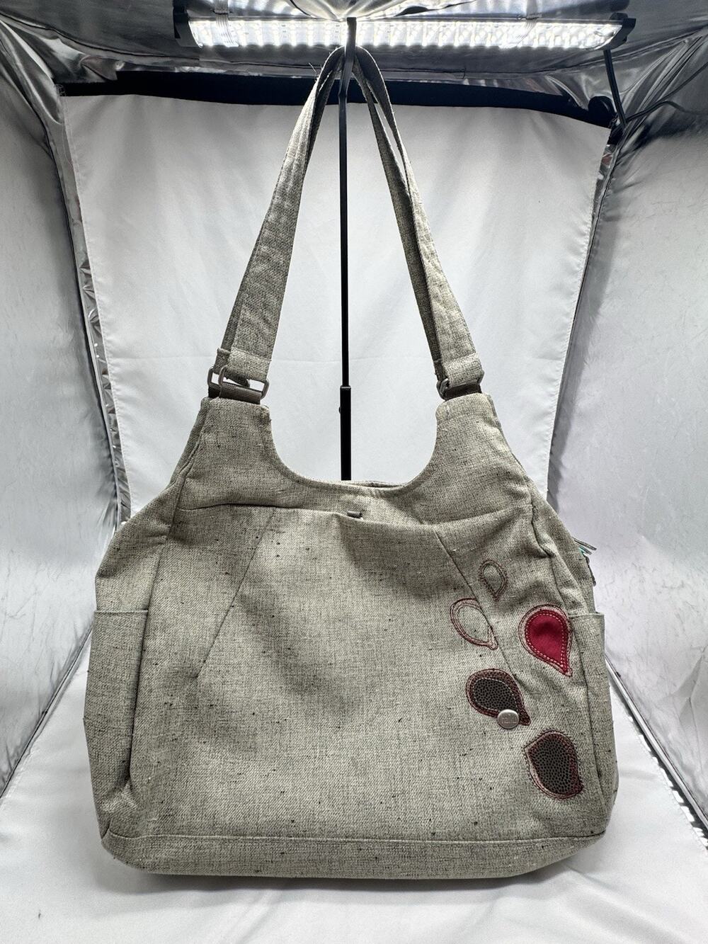 Haiku Tote Bag Purse Travel Embroidered Handbag Embroidered Gray Computer Bag